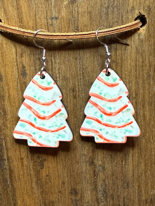 Snack Cake Wood Earrings