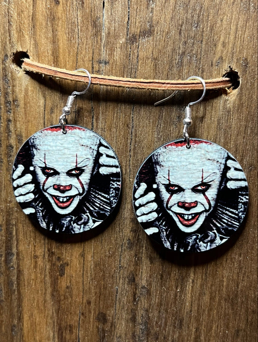 Halloween Scary Movie Wood Earrings