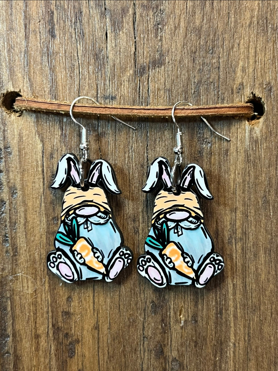 Easter Bunny Wood Earrings