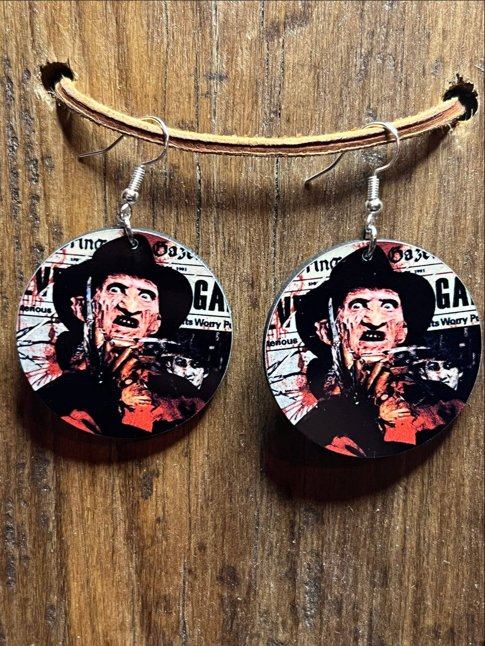 Halloween Scary Movie Wood Earrings