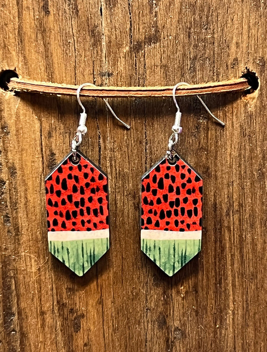 Watermelon Wood Earrings