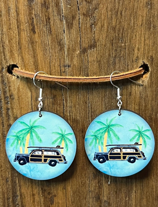 Beach Cruiser Wood Earrings