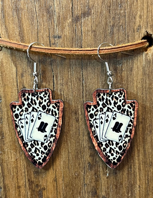 Ace’s Arrowhead Wood Earrings