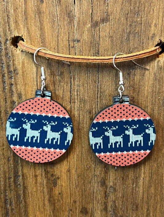 Ugly Sweater Ornament Wood Earrings