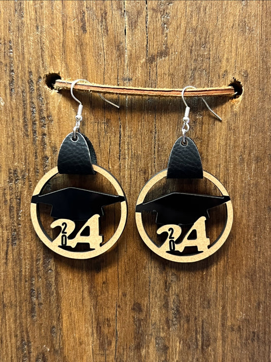 Class of 2024 Graduation Wood Earrings