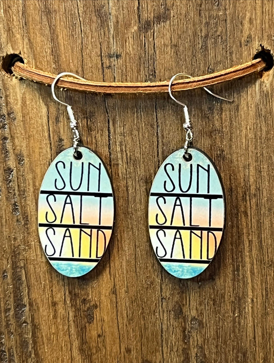 Sun Salt Sand Wood Earrings