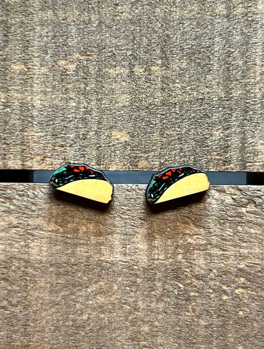 Taco Wood Stud Earrings