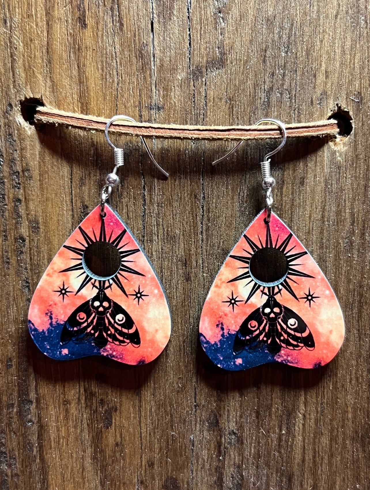 Halloween Mythical Ouija Wood Earrings