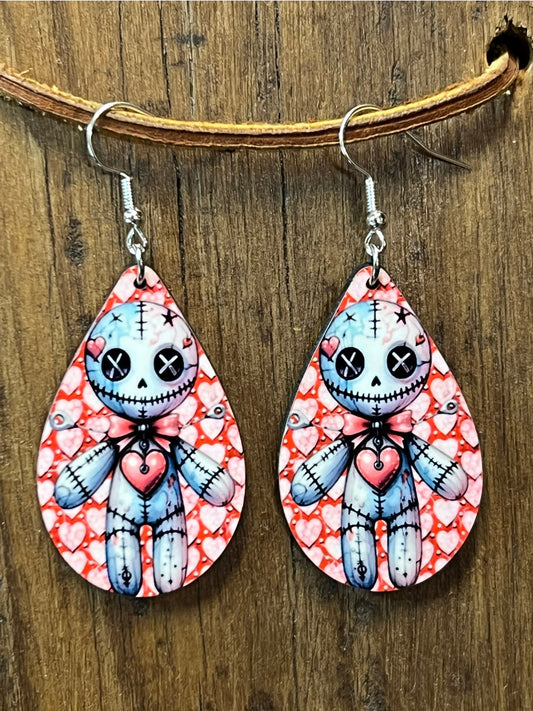 Voodoo Valentine’s Day Wood Earrings