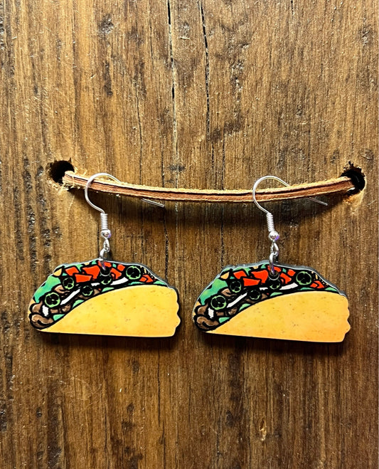 Taco Wood Earrings