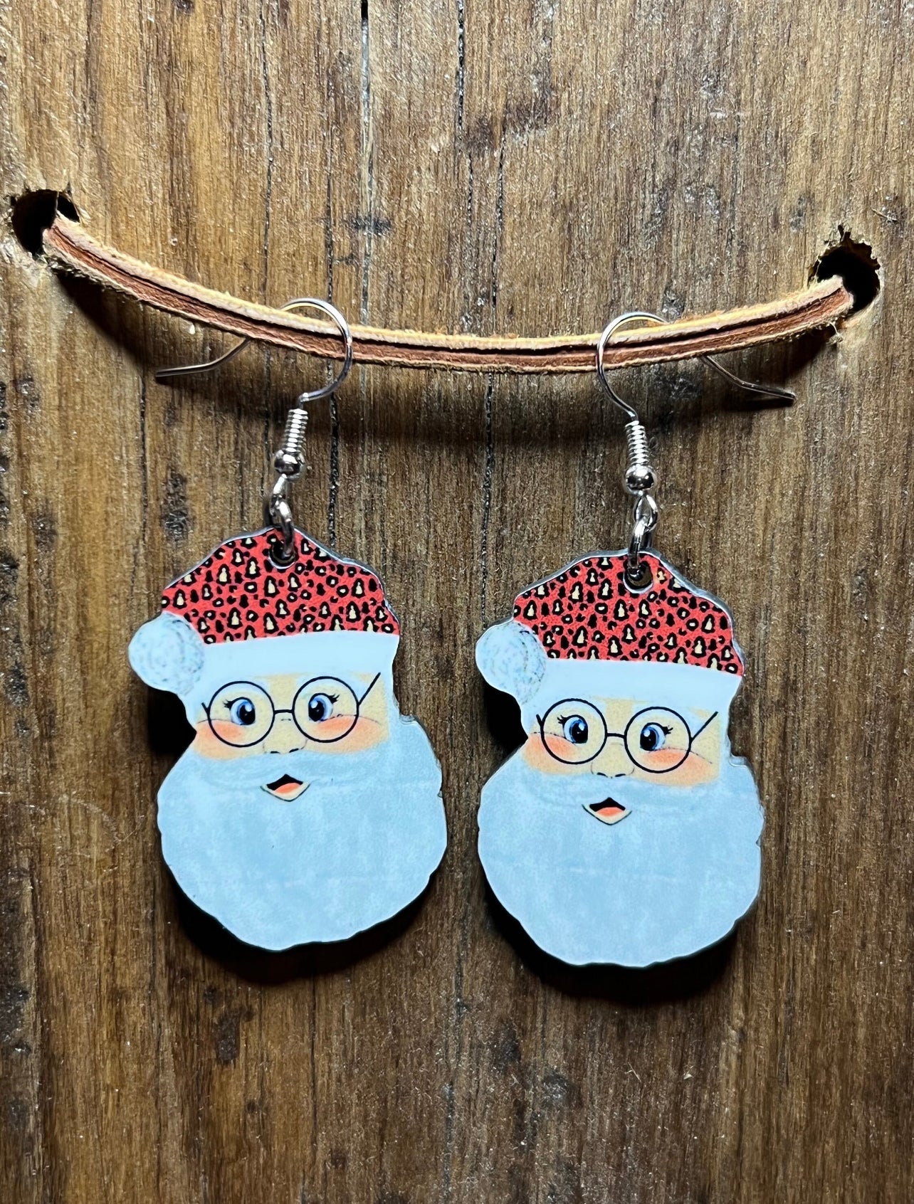 Santa Wood Earrings