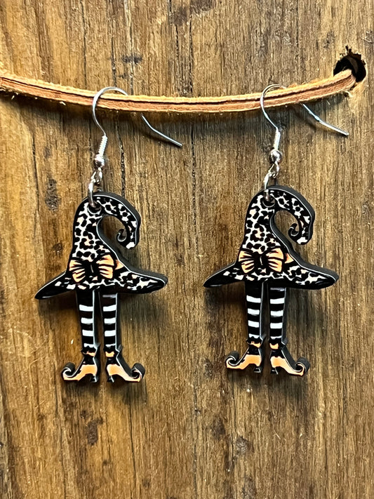 Cheetah Witch Leg Earrings