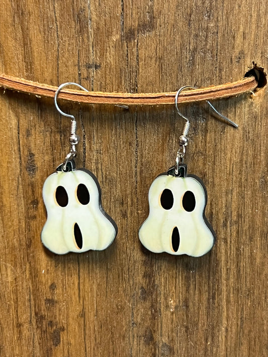 Mini Pumpkin Gourd Wood Earrings